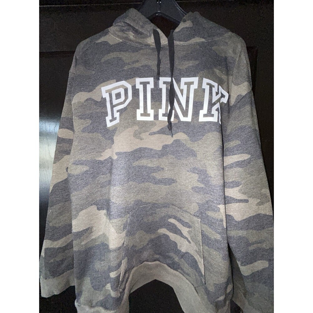 Victoria's Secret PINK , Sz L , hooded sweatshirt hoodie  Cameo Print